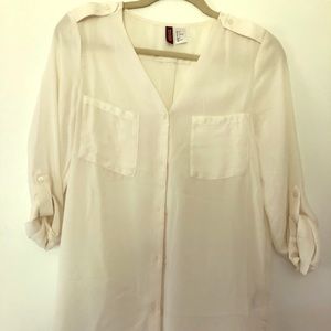 H&M white button down blouse